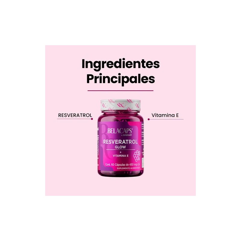 Belacaps Resveratrol Vitamina E 60 Cápsulas Para Mujer