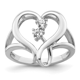 Auriga Fine Jewelry Sterling Silver Rhodium-plated Sentimental Expressions Cubic Zirconia Pure In Spirit Ring Size 8