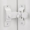 Wocoe 90 Degree Flip Door Sliding Latch, Matte White Stainless