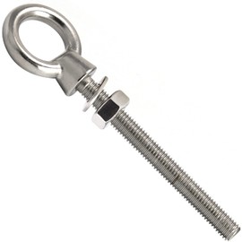OPIOL QUALITY® Eye bolt with metric thread, M6 x 80 mm, made of stainless steel A4 V4A (4 pieces), eye bolt, eye bolt, nut and washer