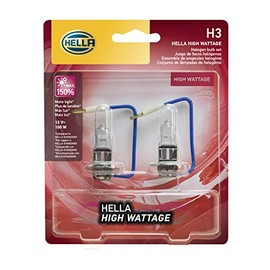 HELLA H3 100WTB Twin Blister High Wattage Bulbs, 12V, 2 Pack
