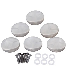 6Pcs White Plastic Guitar Tuner Machine Head Square Tuning Pegs Key Buttons Handle Cap 18mmx13.5mm Aperture 3mm Including screw washers