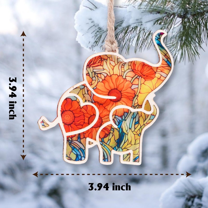 Mom & Child Elephant Ornament – Female Elephant Sisterhood Gift