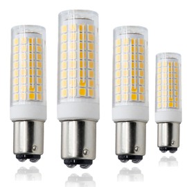 ZSSXOLED BA15D LED Bulb 120 Volt Dimmable 6W Double Contact Bayonet Base 60W T3/T4 Halogen Equivalent, BA15D LED Corn Bulb Warm White 3000K for Sewing Machine Pendant Ceil Wall Light (Pack of 4)