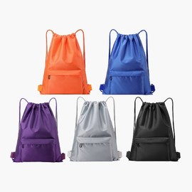 Ultralight Pure String Drawstring Backpack / Beach & Swim Waterproof Bag Pure String Backpack Black 2ea
