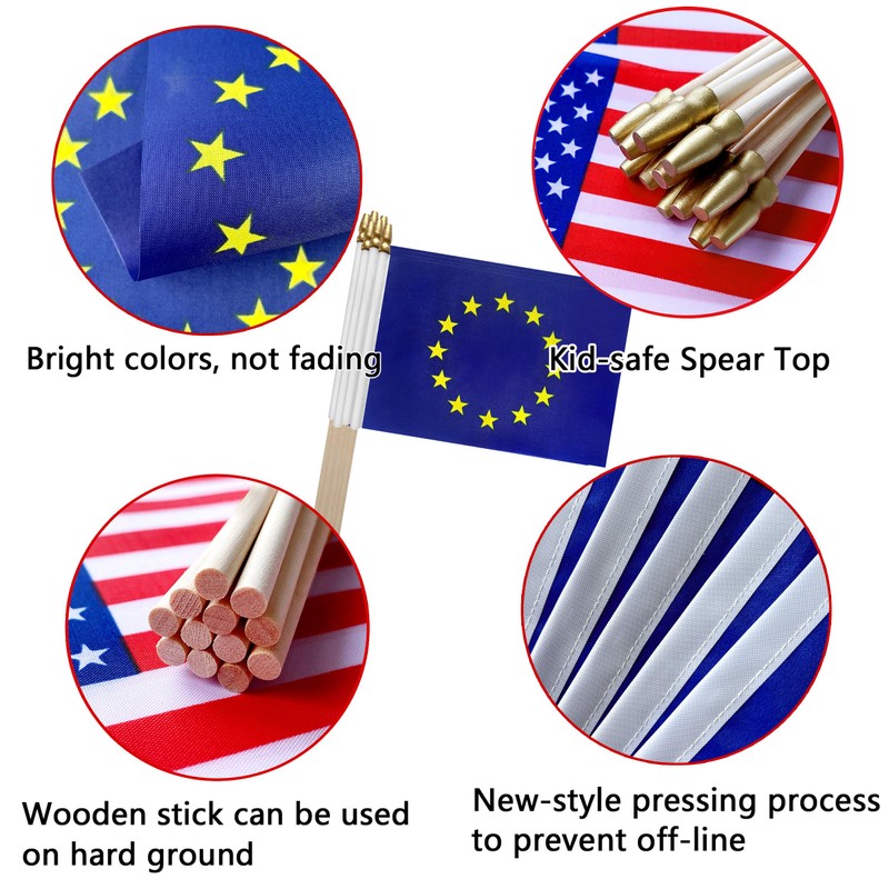 TSMD European Union Stick Flag EU Small Mini Hand Held