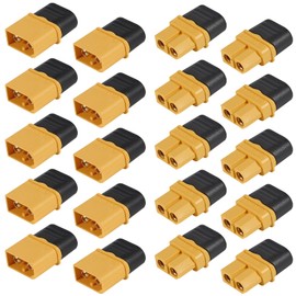 DWEII 10 Pair XT60H (XT60 Upgrade) Male Female Bullet Connectors Power Plugs with Sheath for Lipo Battery RC Planes Cars