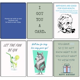 12 Eco-Friendly Funny Birthday Cards - 12 Recycled Cards with Funny Sayings and Words on Them.