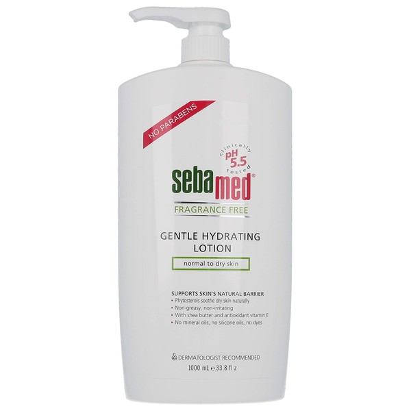 Sebamed Fragrance-Free Gentle Hydrating Lotion Ultra Mild Dermatologist Recommended Moisturizer for Normal To Dry Sensitive Skin 33.8 Fluid Ounces (1 Liter)