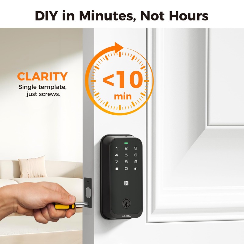 Smart Lock for Front Door, Apple Home Key & Built-in