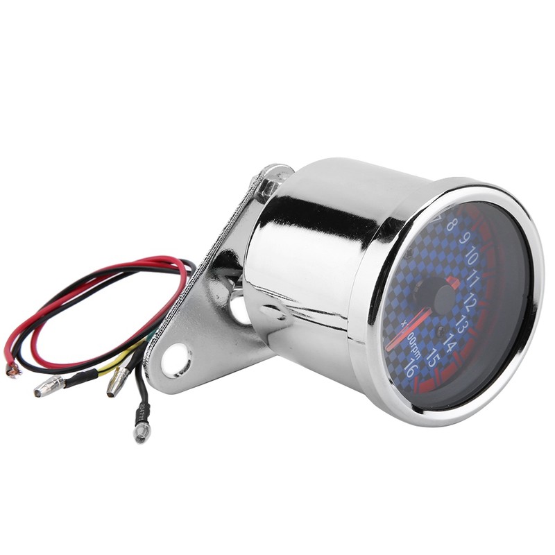 DC 12V Universal Motorcycle LED Display Tachometer Electronic Tach Meter