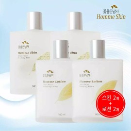 Homme 꽃을든남자 옴므 140ml 스킨 2개 + 로션 2개 [로션 140ml x 2개 + 스킨 140ml] Flower Holding Man Homme 140ml Skin 2 pcs + Lotion 2 pcs [Lotion 140ml x 2 pcs + Skin 140ml]