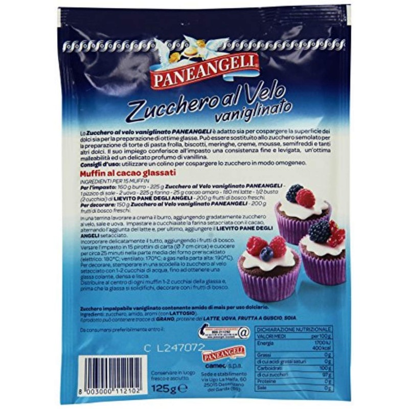 Paneangeli Zucchero Al Velo Icing Sugar with Vanilla Flavor 4.4oz