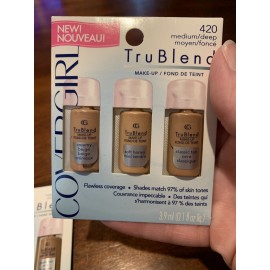 COVERGIRL Lot Of 2 CoverGirl Travel Sample TruBlend Foundation #420 Medium/Deep (CC)