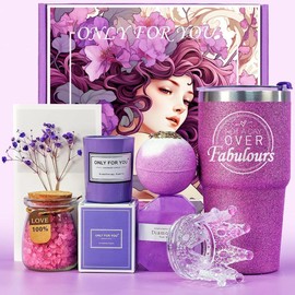 Gifts for Women, Mom, Wife, Girlfriend, Sister, Mothers Day, Birthday, Christmas, Valentine's Day Gifts-Lavender Spa Gift Basket Set(Purple) - Color: Purple