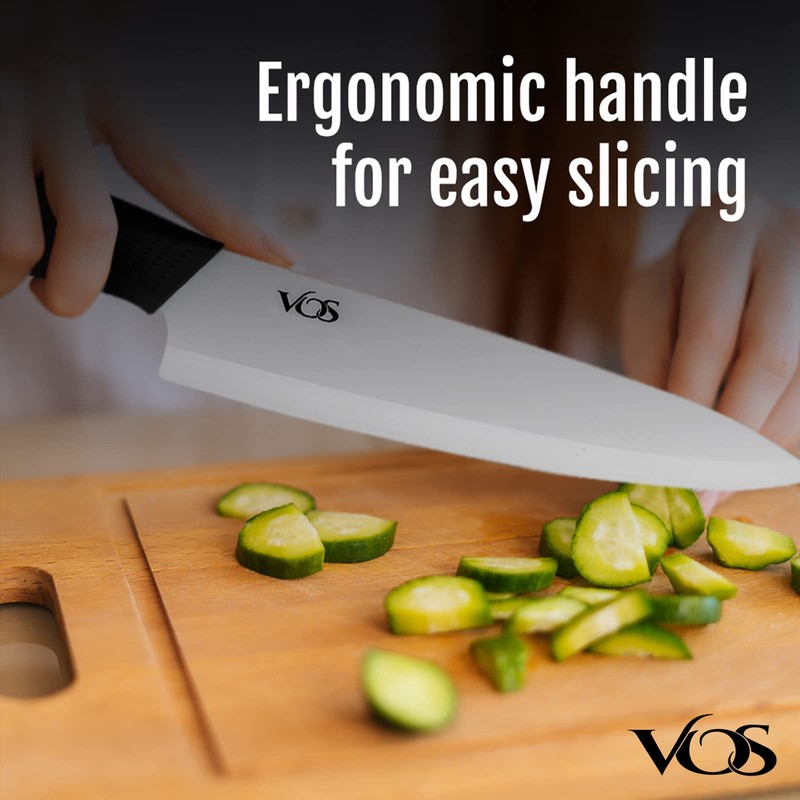 Vos Ceramic Chef Knife 8 Inch with Protection Cover –