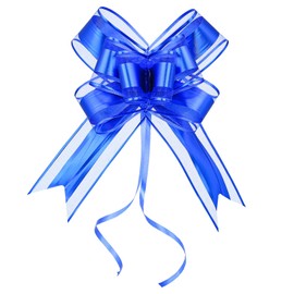 WEWILUCK Bows for Gift Basket - 15PCS Perfect Large Blue Gift Bows for Gift Wrapping, Pull Bows for Man Present Decoration Birthdays Holiday and More(Royal Blue, 6 inches)