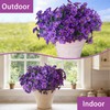 Artificial Flowers for Outdoors, 12 Bundles UV Resistant Pansy, Purple
