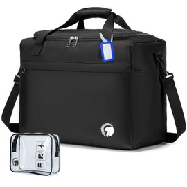 BAGZY Wizzair Hand Luggage Bag 40x30x20, Foldable Underseat Cabin Bag Duffel Bag Nylon Holdall Hand Luggage Case Carry on Luggage Flight Bag Baggage Organiser Storage, Black