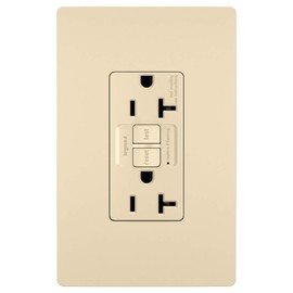 Pass & Seymour 2097-TRI Specification Grade Tamper Resistant Self-Test GFCI Duplex Receptacle 20 Amp 125 Volt AC NEMA 5-20R Ivory Radiant