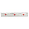 'Valentine's Heart' 30cm (12 Inch) White Plastic Ruler (RL00092344)