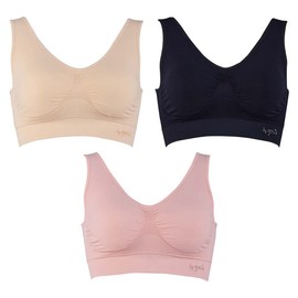 Genie Intensive Bra, 3 Pieces, Wireless Bra, Night Bra, Sports Bra, Breathable, Women's Bra, standard