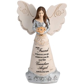 Pavilion Gift Company Love Back 6" Angel Holding Moon, 6", Beige