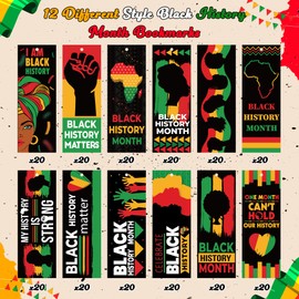 Haooryx Black History Month Bookmarks - 240 Pcs Black History Matter Bookmark for Celebrate African American BHM Festival Decoration School Inspirational Event Classroom Stationery Handout Supplies
