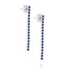 Women's Earrings Silver 925 Blue with Crystals Glitter Hanging Jewellery