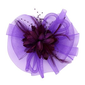 Ibluelover Girls Fascinators Hat Cocktail Derby Tea Party Hat Wedding Bridal Flower Hat Purple