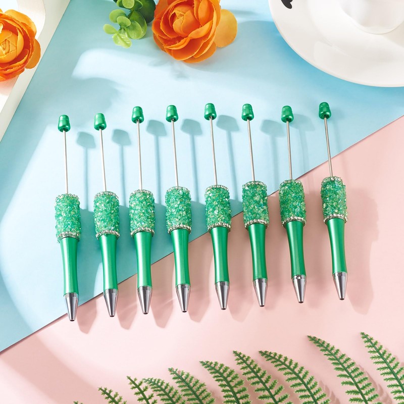 Spritewelry Rhinestone Beaded Pens Bling Crystal Beadable Pens 10 Pcs