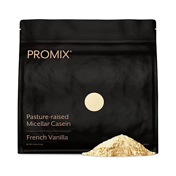 Promix Casein Protein Powder, Vanilla- 2.5lb Bulk - Grass-Fed & 100% All Natural - Slow & Sustained Recovery Â­Post Workout Fitness - Shakes, Smoothies, Baking & Cooking Recipes - Gluten-Free