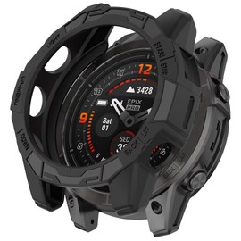 FTRONGRT Case Compatible with Garmin Fenix E 47mm, Soft TPU, Anti-Scratch Watch Protective Case Compatible with Garmin Fenix E 47mm. Black
