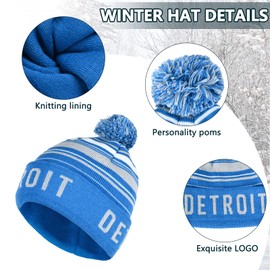 Vintage Classic Skull Cap Beanie Hat Cuffed Winter Hat Knit Comes with Warm Gloves Scarf Gifts for Men Women Fans