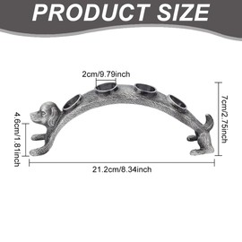 DELORIGIN Wine Stoppers Stand Dog Design 4 Holes Wine Stopper Table Top Display Stand Alloy Wine Stopper Holder Decorative Stoppers Corks Rack Gift for Champagne Topper Wine Accessories