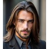 Beweig Mens Mixed Brown Wig Short Layered Natural Synthetic Halloween