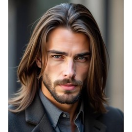 Beweig Mens Mixed Brown Wig Short Layered Natural Synthetic Halloween Cosplay Costume Party Full Wigs
