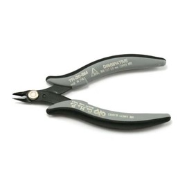 Hakko CHP TR-20-SM-D Slim Head Micro Soft Wire Cutter, Flush-cut, 2.0mm Hardened Carbon Steel Construction, 21-Degree Angled Jaw, 8mm Jaw Length, 20 Gauge Cutting Maximum Capacity, With ESD-Safe Dissipative Handles