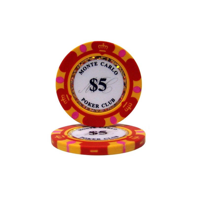 New Bulk Lot of 200 Monte Carlo Poker Chips -