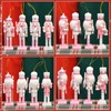 Falafoty 4 Pcs Pink Christmas Nutcrackers Wooden Nutcracker Soldier Figures