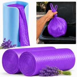 Large Adult Diaper Disposal Bags 23"x18" with Wall Mount Storage Box, 96 Pcs Disposable Diaper Sacks, Odor Lock to Reduce Embarrassment, Travel & Incontinence Disposal Bags for Home & Travel, Purple