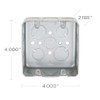 Hubbell-Raco 683 Two-Device Switch, 4-Inch. Square Box 2-1/8-Inch Deep, 1/2-Inch