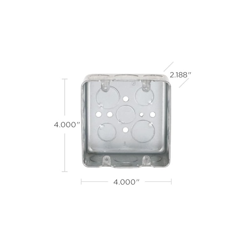 Hubbell-Raco 683 Two-Device Switch, 4-Inch. Square Box 2-1/8-Inch Deep, 1/2-Inch