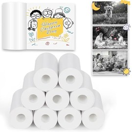 ARNSSIEN Printer Paper,9 Rolls for Kids Instant Print Camera,HD Printing Thermal Print Paper Set Portable Refill Print Paper