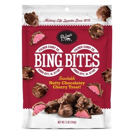 Palmer Candy Company Bing Bites: Snackable, Nutty, Chocolatey, Cherry Treat Made in Sioux City, IA - Resealable 5 oz Bag