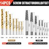 14 Pcs Screw Extractor Set with Left Hand Drill Bits,
