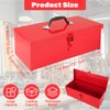JMIATRY Red Tool Box 15 Inch Small Metal Tools Box