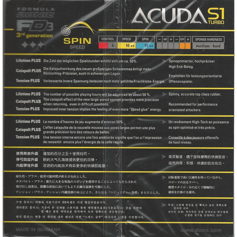 Donic Acuda S1 Turbo Max Red