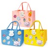 PARSUP 3PCS Easter Egg Hunt Bags Happy Easter Bunny Gift