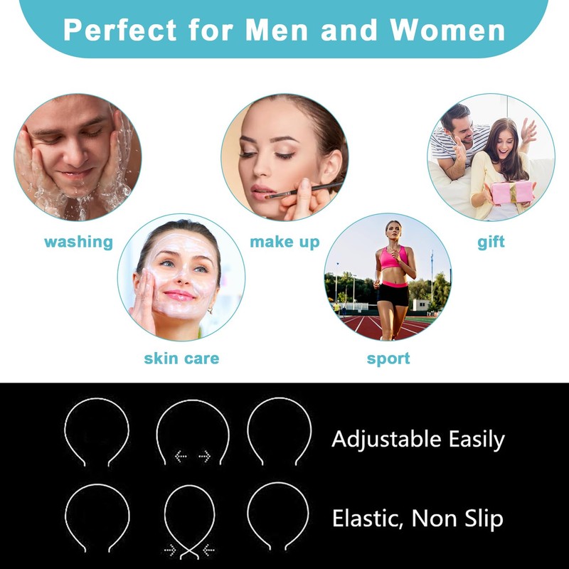 Metal Hair Band for Men, Adjustable Wavy Headband Non Slip